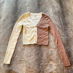 Two-Tone Cream & Brown Women's Sweater 🍦